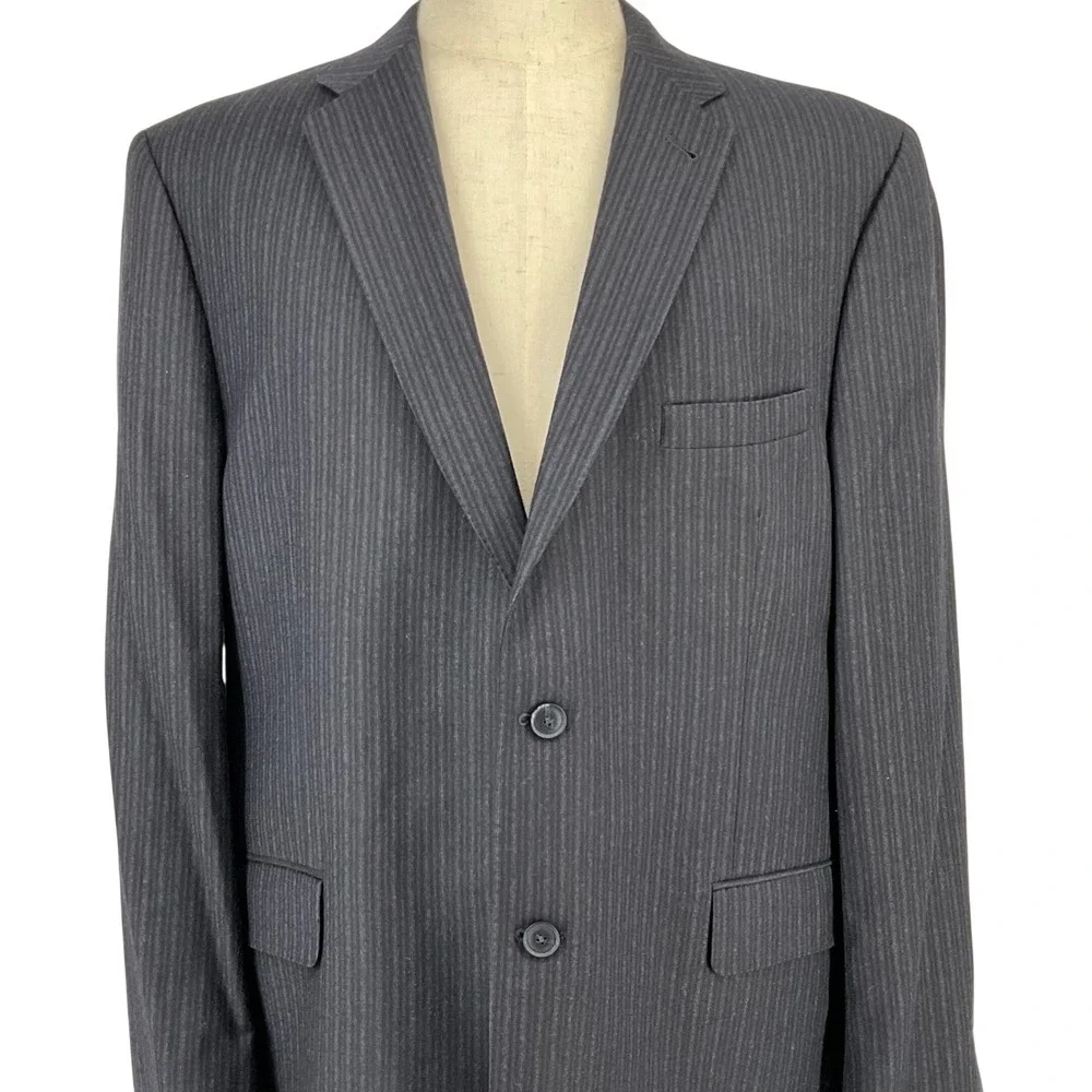 Jos. A. Bank Joseph Mens 46R Wool Suit Jacket‎ Navy Pinstripe 2 Button Blazer